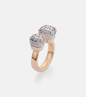 Nudo 18kt rose and white gold ring with diamonds | Pomellato