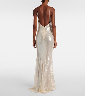 Sequined open-back gown  | The New Arrivals Ilkyaz Ozel