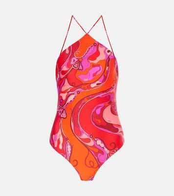 Printed halterneck swimsuit | Pucci