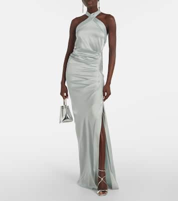 Draped satin maxi dress | Simkhai
