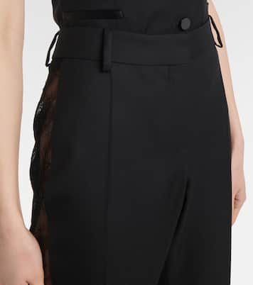 Gerade Hose aus Wolle mit Spitze | Nina Ricci
