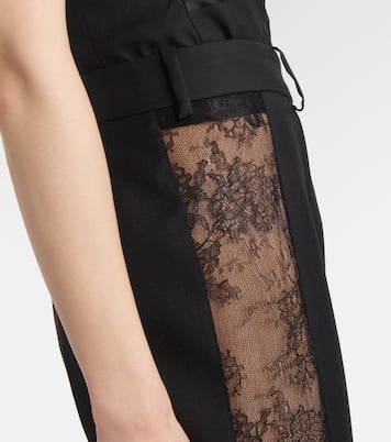 Gerade Hose aus Wolle mit Spitze | Nina Ricci