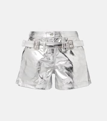 Metallic cotton high-rise shorts | Rabanne