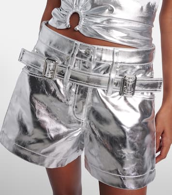 Metallic cotton high-rise shorts | Rabanne
