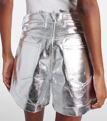 Metallic cotton high-rise shorts | Rabanne