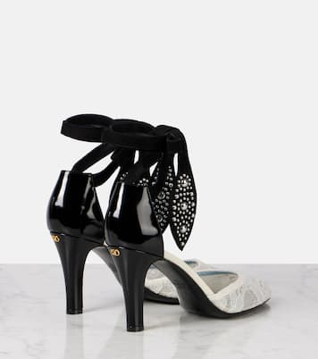 Foliefoliage 85 lace and suede pumps | Valentino Garavani