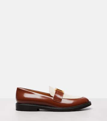 Marcie leather and canvas loafers | Chloé