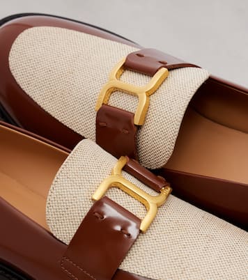 Marcie leather and canvas loafers | Chloé
