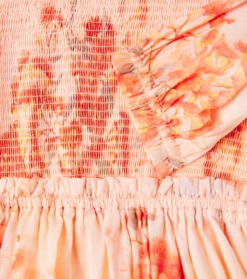 Cascadian floral shirred cotton dress | Zimmermann Kids