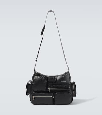 Superbusy leather messenger bag in black - Balenciaga | Mytheresa