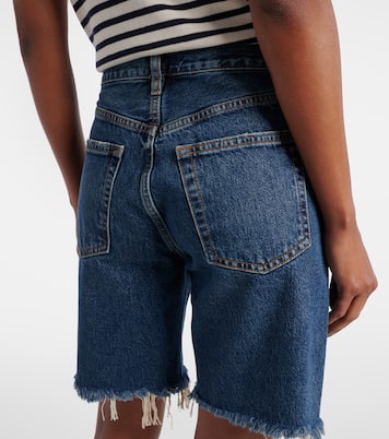 Deconstructed high-rise denim shorts | Frame