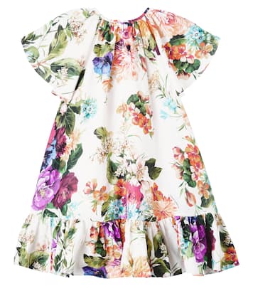 Abito in lino con stampa floreale | Dolce&Gabbana Kids