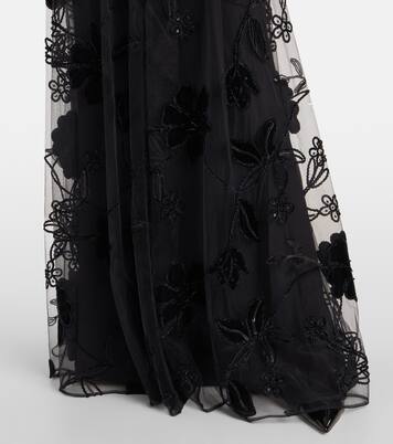 Embroidered tulle and velvet gown | Elie Saab