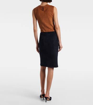 Bleistiftrock Gin aus Veloursleder | Stouls