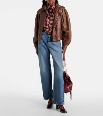 Chloé 90 leather loafer pumps | Saint Laurent