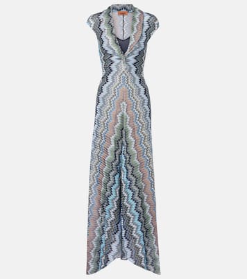 Zigzag gathered knitted maxi dress | Missoni