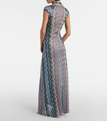 Zigzag gathered knitted maxi dress | Missoni