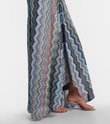 Zigzag gathered knitted maxi dress | Missoni