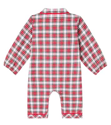Baby checked cotton onesie | La Coqueta