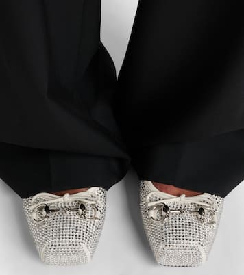 Ballerinas Horsebit aus Leder mit Kristallen | Gucci