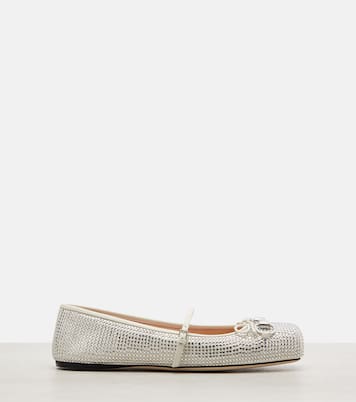 Ballerinas Horsebit aus Leder mit Kristallen | Gucci