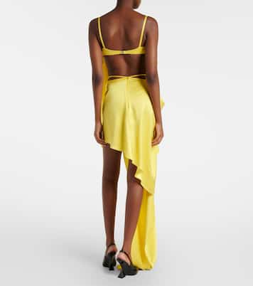 Draped satin top and skirt set | David Koma