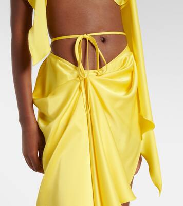 Draped satin top and skirt set | David Koma