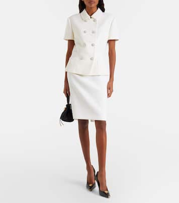 Jupe midi en laine vierge | Versace