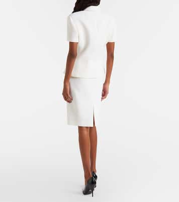 Jupe midi en laine vierge | Versace