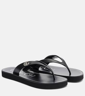 Mila Double G leather thong sandals | Gucci