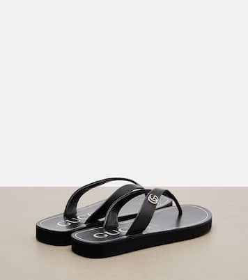 Mila Double G leather thong sandals | Gucci