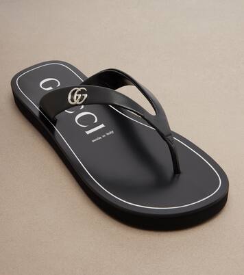 Mila Double G leather thong sandals | Gucci