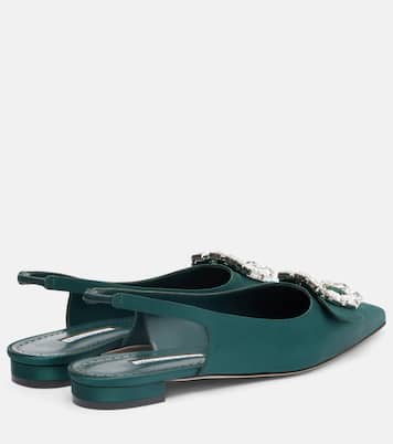 Mayjou satin slingback flats | Manolo Blahnik
