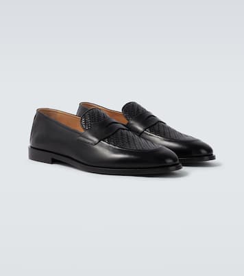 Woven leather penny loafers | Brunello Cucinelli