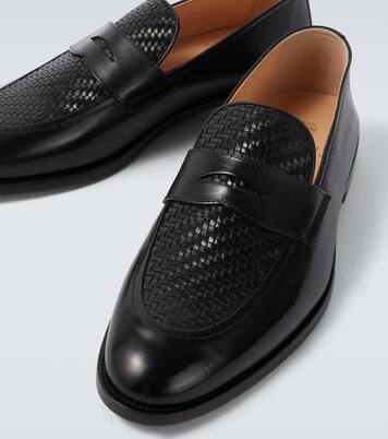 Woven leather penny loafers | Brunello Cucinelli