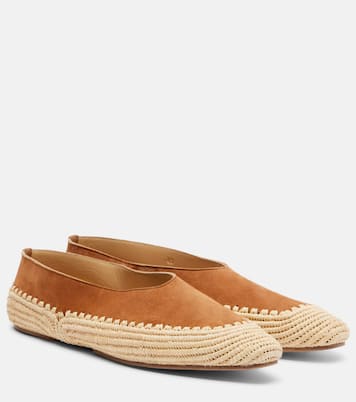 Strength crochet raffia-trimmed suede flats | Gabriela Hearst