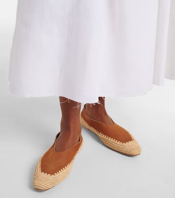 Strength crochet raffia-trimmed suede flats | Gabriela Hearst