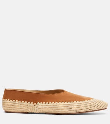 Strength crochet raffia-trimmed suede flats | Gabriela Hearst