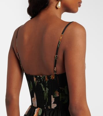 Luna linen and silk organza bustier dress | Zimmermann