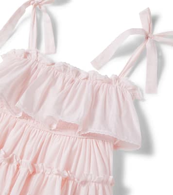 Lace-trimmed shirred cotton voile dress | Petite Amalie  