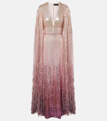 Easy Breezy sequined caped gown | Jenny Packham