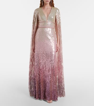 Easy Breezy sequined caped gown | Jenny Packham