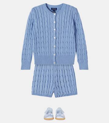 Cable-knit cotton-blend cardigan | Polo Ralph Lauren Kids