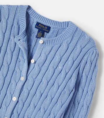 Cable-knit cotton-blend cardigan | Polo Ralph Lauren Kids
