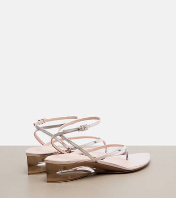 Invisible leather wedge thong sandals | Alaïa