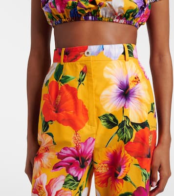 Floral cotton wide-leg pants | Dolce&Gabbana