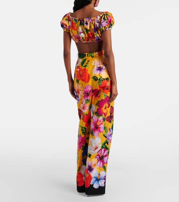Floral cotton wide-leg pants | Dolce&Gabbana