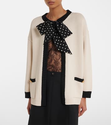 Bow-detail cotton-blend cardigan | Valentino