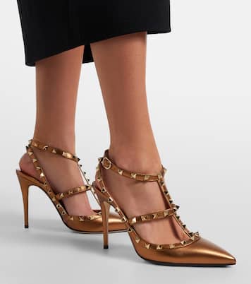 Rockstud金属感皮革高跟鞋 | Valentino Garavani