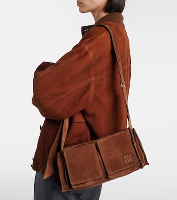 Utilitaire suede shoulder bag | Miu Miu